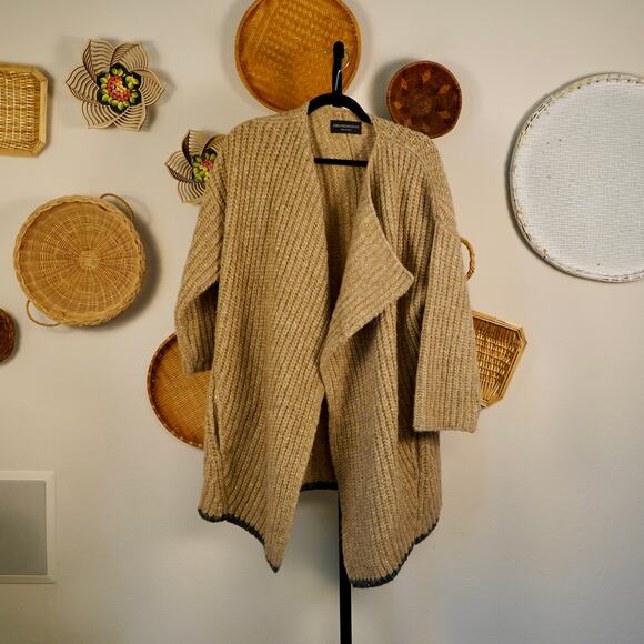 Zadig & Voltaire Deluxe Long Sleeve Open Front Cardigan Brown/Gold  Size Small - Picture 1 of 6